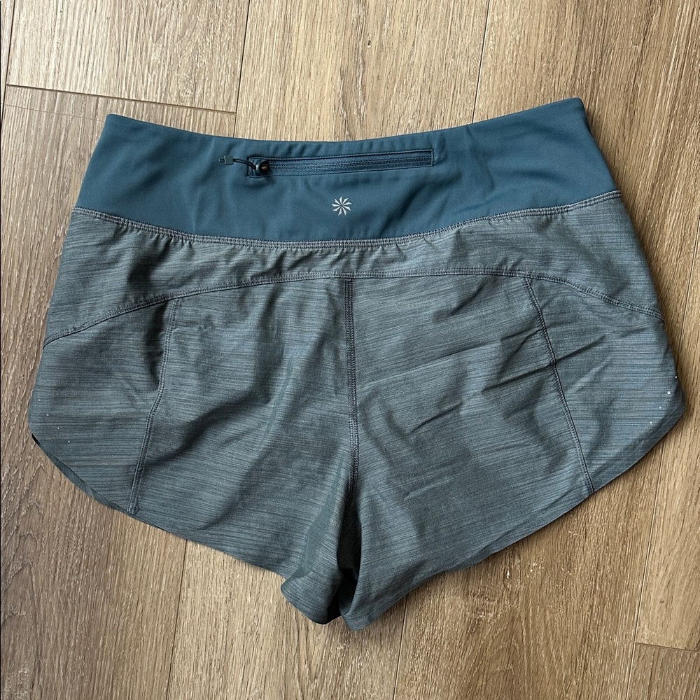 Athleta Run With It Textured 3.5” Short Blue Women Size Small